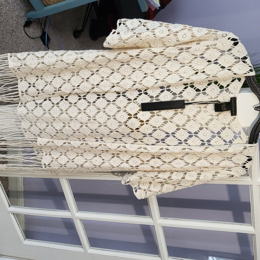 NWT House of Harlow 1960 crochet kimono - Picture 2 of 5